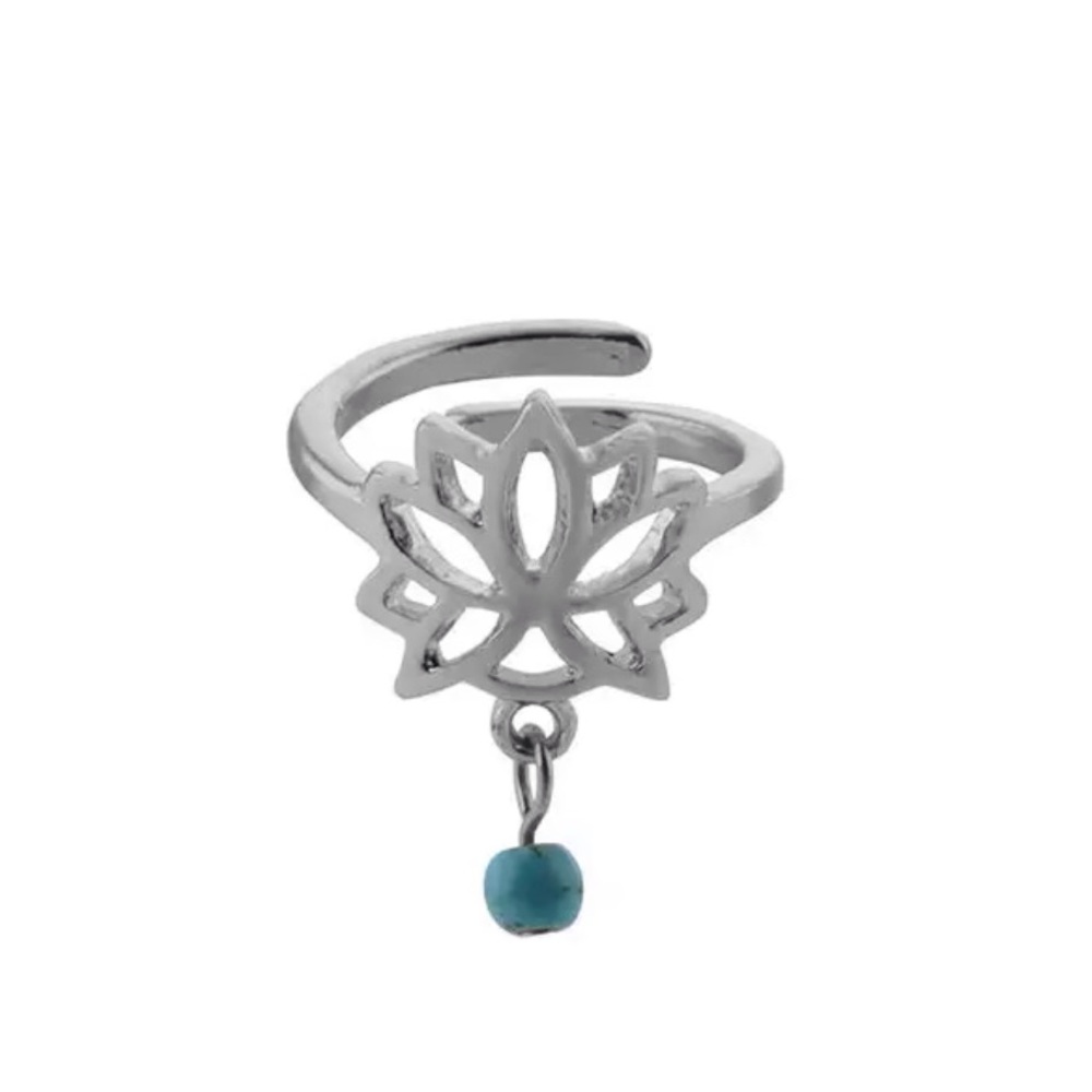 3/$30 Silver Lotus & Bead Toe Ring